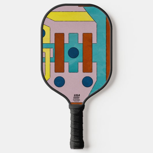 Levend Retro Industrieel Geometrisch Abstract Pickleball Paddle (Voorkant)