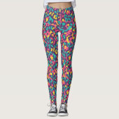 Levend Retro Luipaardprint Leggings (Voorkant)