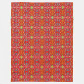 Levend rood visnetten patroon fleece deken (Voorkant)