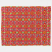 Levend rood visnetten patroon fleece deken (Voorkant (Horizontaal))