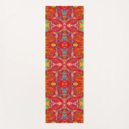Levend rood visnetten patroon yogamat