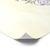 Levend Roze Aquarel Bloem Inkt Doodle Kunst Poster (Hoek)
