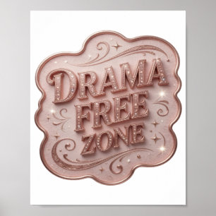 Levend Roze DRAMA VRĪJE ZONE Artistiek Motief Poster