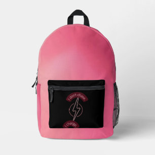 Levend Roze Ik Jaag Niet, Ik Val Aan Bliksemschich Bedrukte Rugzak