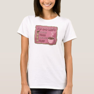 Levend Roze KOFFIE EERST DAN LESGEVEN Draagbare Ku T-shirt