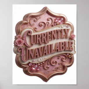 Levend Roze NIET BESCIIKBAAR Statement T-shirt Poster