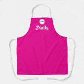 Levend Roze Werknemer Jouw Logo Nagel Tech Salon Schort (Voorkant)