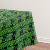 Levend Streeppatroon Abstract Groene Geometrisch Tafelkleed (Voorbeeld)