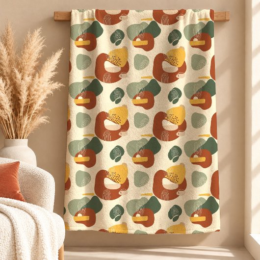 Levend Terracotta Koper Boho Dekenontwerp Fleece Deken