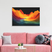 Levend Topografisch Landschap | Surrealistisch Lan Canvas Afdruk (Insitu (Woonkamer))