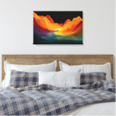Levend Topografisch Landschap | Surrealistisch Lan Canvas Afdruk (Insitu (Slaapkamer))