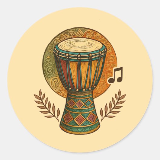 Levend Tribal Rytme Ronde Sticker (Voorkant)