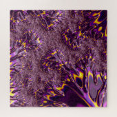 Levend Trippy Paars Geel Groovy Fractale Kunst Legpuzzel (Horizontaal)