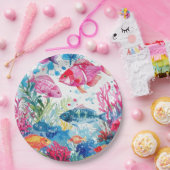 Levend Tropische Vis Waterverf Zee Levenspatroon Papieren Bordje (Feest)