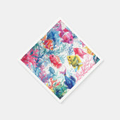 Levend Tropische Vis Waterverf Zee Levenspatroon Servet (Hoek)