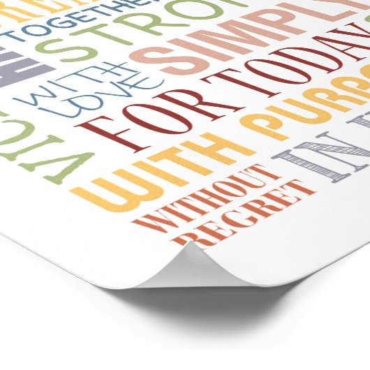 LEVEND Typografisch afdrukken, Live, Laugh, Love S Poster (Hoek)