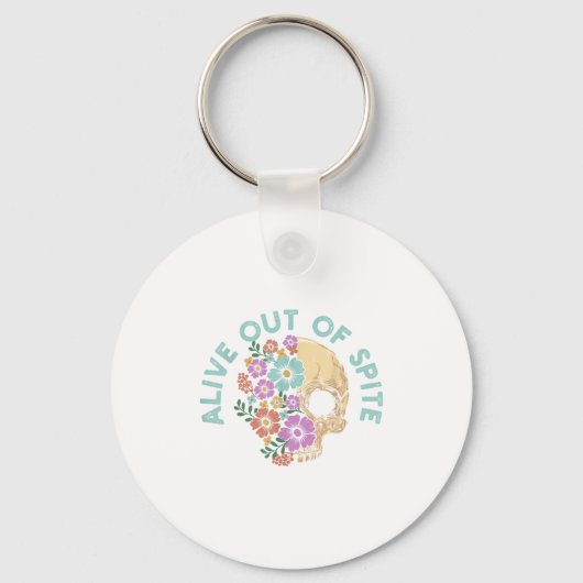 Levend Uit Ste Skull Citaat Sleutelhanger (Voorkant)