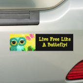 Levend vrij als een Bumpersticker voor botervliege (Op auto)