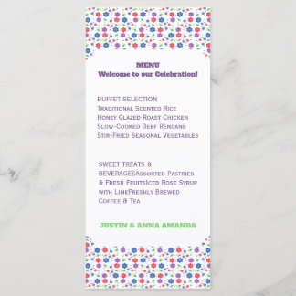 Levend waterverf bloemmotief wilde bloemen menu