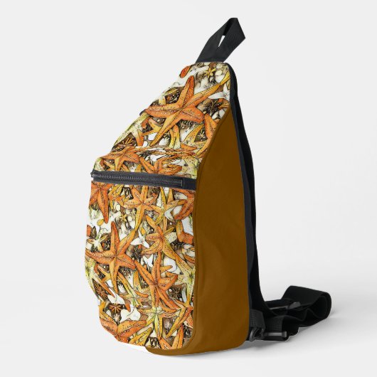 Levend Zeester Abstract Patroonontwerp Sling Bag (Rechterhoek)