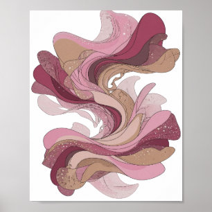 Levend Zilver ABSTRACTE KUNST Abstract ontwerp Poster