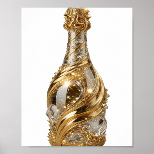Levend Zilver ABSTRACTE KUNST Poster (Voorkant)