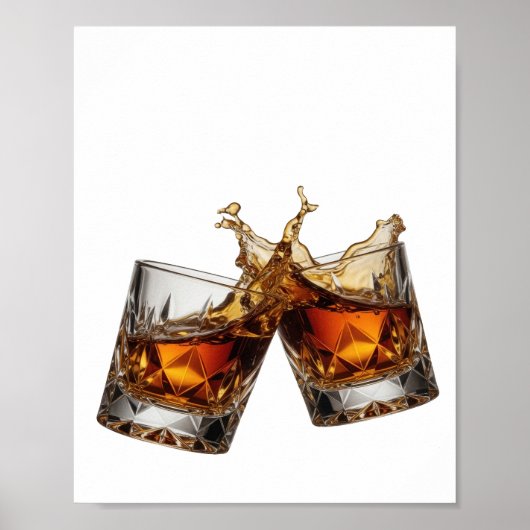 Levend Zilver WHISKY SPLASH Poster (Voorkant)