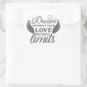 LEVEND ZONDER SCHIJF ZONDER BEPERKINGEN motivatie Vierkante Sticker (Tas)