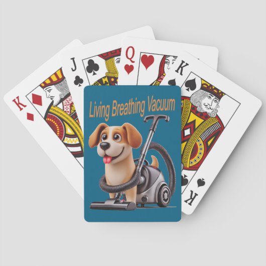 Levende Ademende Stofzuiger Hond Pokerkaarten (Achterkant)