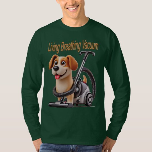 Levende Ademende Stofzuiger Hond T-shirt (Voorkant)