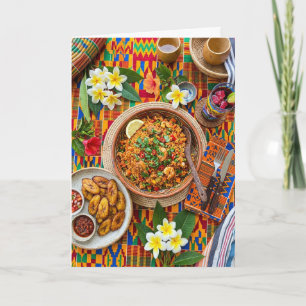 Levende Afrikaanse Jollof Rijst Feest Wenskaart — Kaart
