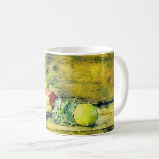 Levende appels in Bowl Rustic Koffiemok (Voorkant rechts)