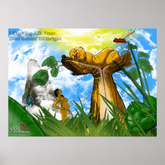 Levende ASL-boom: dove baby's' Birthright Poster (Voorkant)