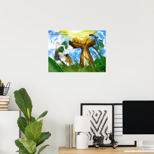 Levende ASL-boom: dove baby's' Birthright Poster (Thuiskantoor)