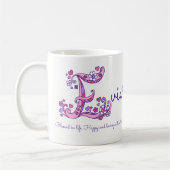 Levende benaming: decoratieve E-monogram-mok Koffiemok (Links)
