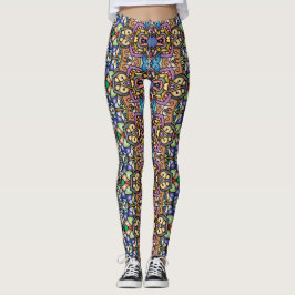 Levende benen: uniek gedessineerde leggings in ove