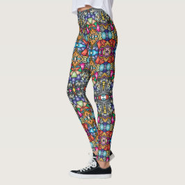 Levende benen: uniek gedessineerde leggings in ove