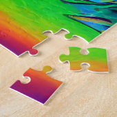 Levende berglandschap bij zonsondergang Psychadeli Legpuzzel (Zijkant)