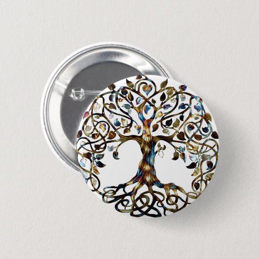 Levende boom ronde button 5,7 cm (Voorkant /achterkant)