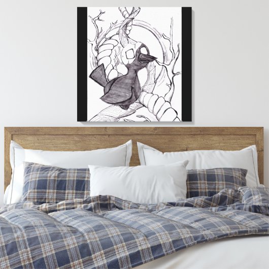 Levende boomreeks canvas afdruk (Insitu (Slaapkamer))