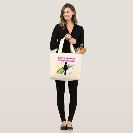 LEVENDE DANSER DROOMT DESIGN GROTE TOTE BAG (Voorkant (model))