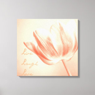 Levende de Tulp van de perzik, Lach, Liefde Canvas Afdruk