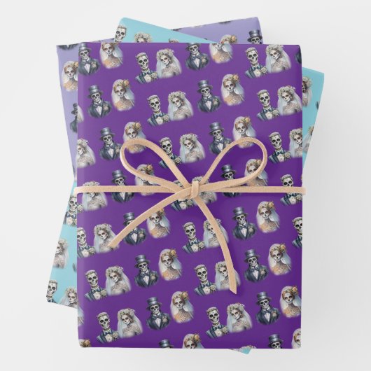 Levende dode bruid en bruidegom inpakpapier vel (In situ)