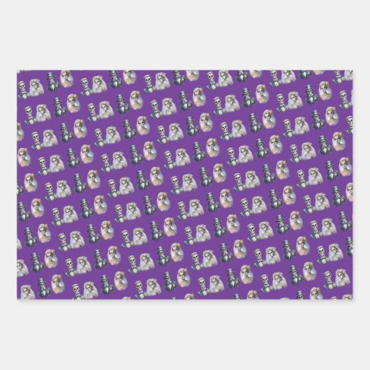 Levende dode bruid en bruidegom inpakpapier vel (Voorkant)