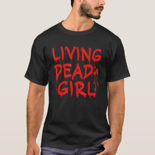 Levende dode meisje druppelen bloed Halloween Zomb T-shirt