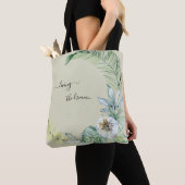 Levende droom Tropisch blad Beige Tote Bag (Dichtbij)