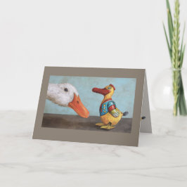 levende eenden en antiek speelgoed kaart