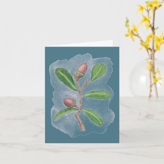 Levende eiken Kaart - Blauw (Gele Bloem)