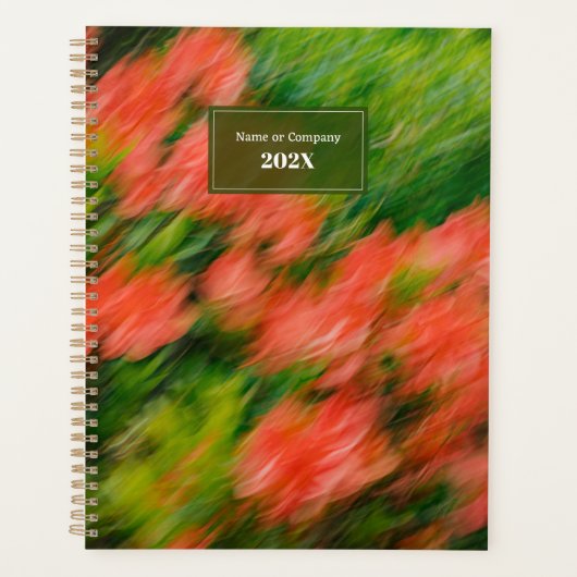 Levende en kleurrijke abstracte bloemschilderij fo planner (Voorkant)