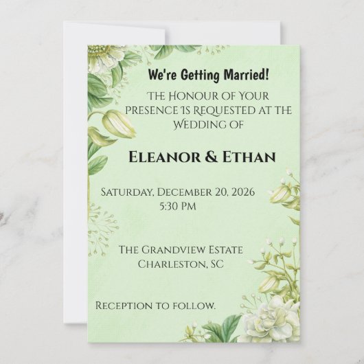 Levende Gele Tulp & Ranunculus Formeel Trouwfeest  (Voorkant)